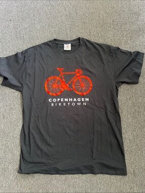 Fox Black Tee with Red Bicycle Graphic